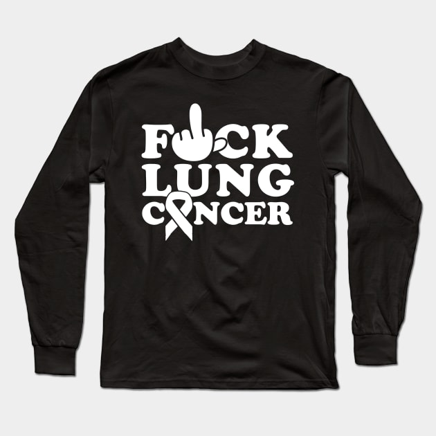 F*ck Lung Cancer White Ribbon Gift Long Sleeve T-Shirt by thuylinh8